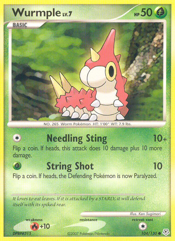 Wurmple - Diamond and Pearl 104 - Near Mint