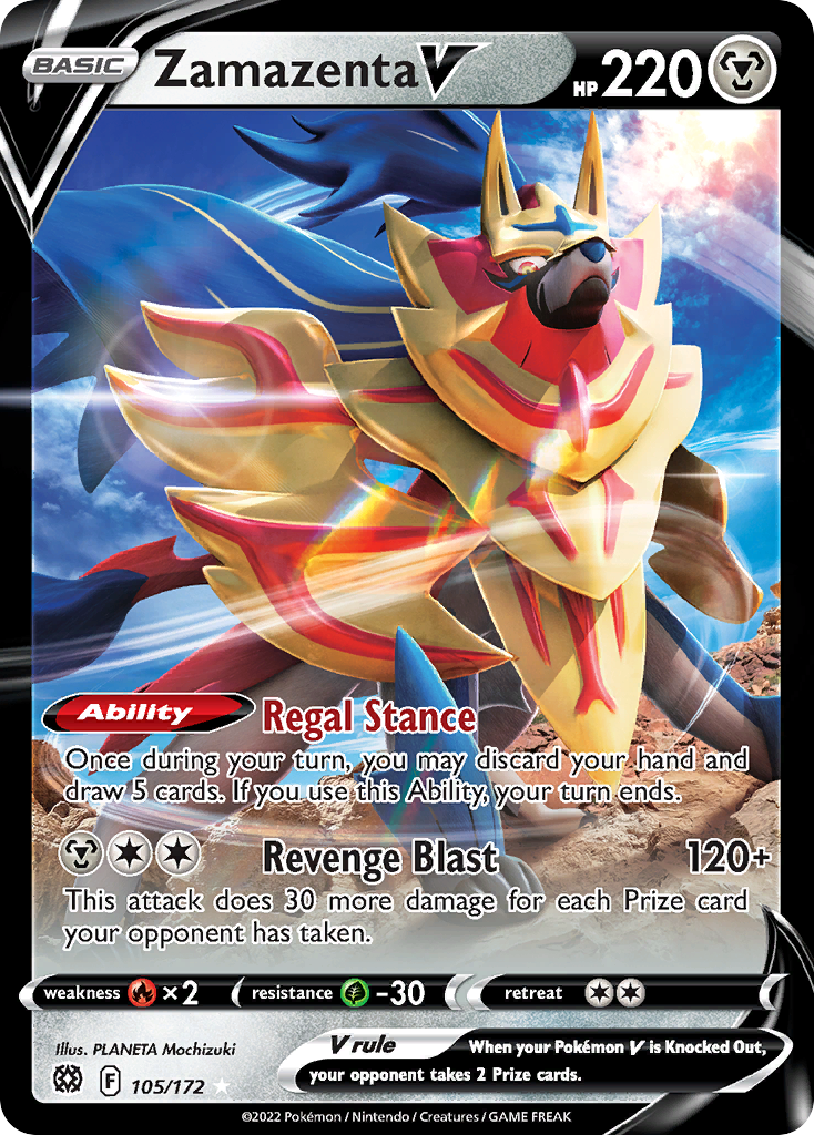 Zamazenta V - Brilliant Stars 105/172 (Foil) - Near Mint