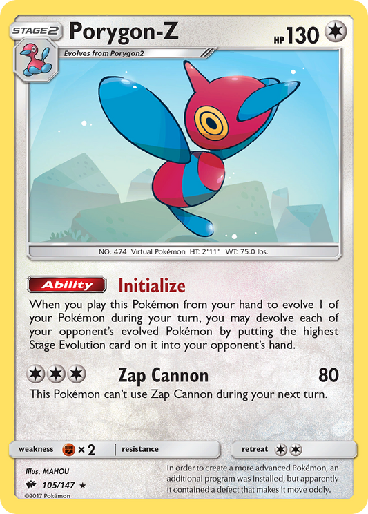 Porygon-Z - Burning Shadows 105/147  (Foil) - Heavily Played