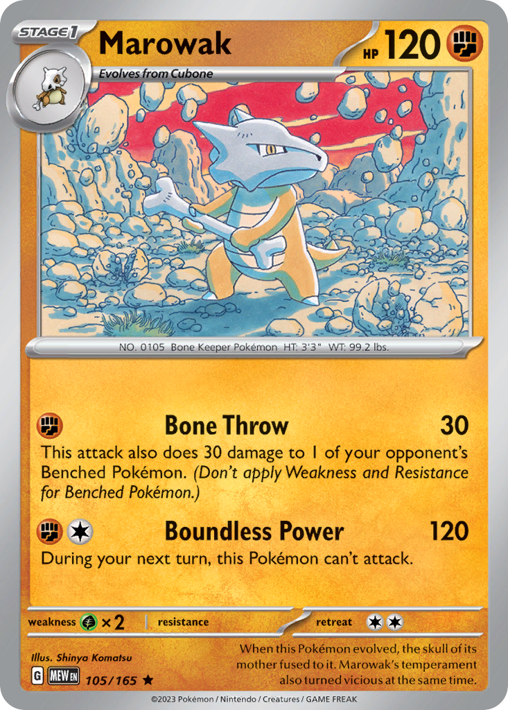 Marowak - Scarlet & Violet—151 105/165  (Foil) - Near Mint