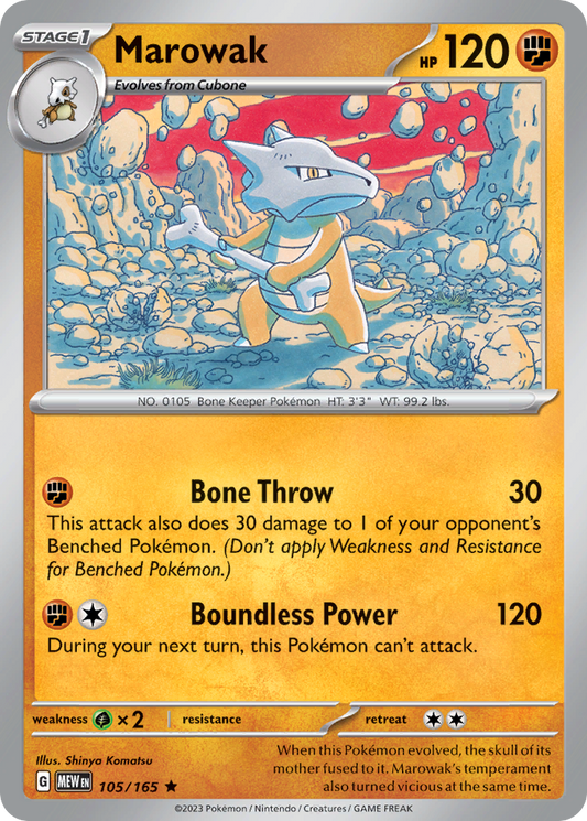 Marowak - Scarlet & Violet—151 105/165  (Foil) - Near Mint