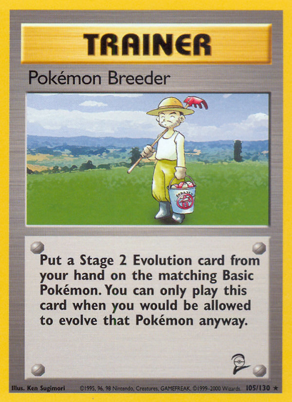 Pokemon Breeder - Base Set 2 105 - Damaged