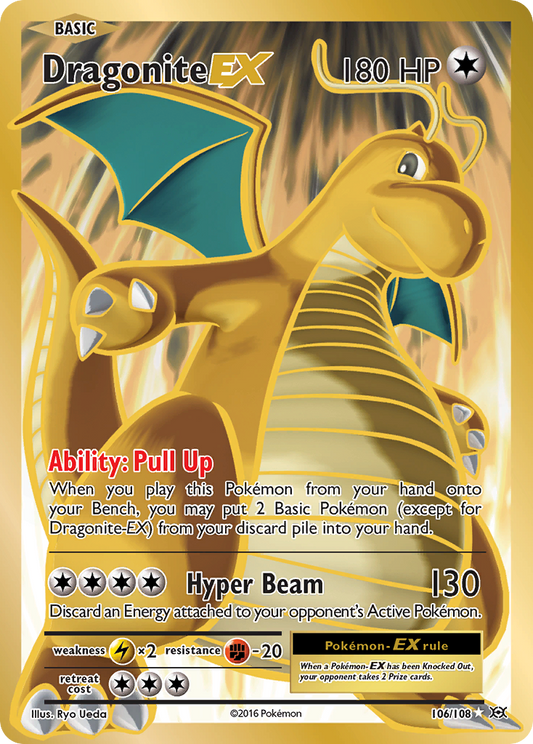 Dragonite EX (Full Art) - Evolutions 106/108 (Foil) - Heavily Played