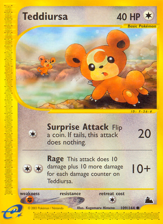 Teddiursa - Skyridge 109  (Foil) - Heavily Played