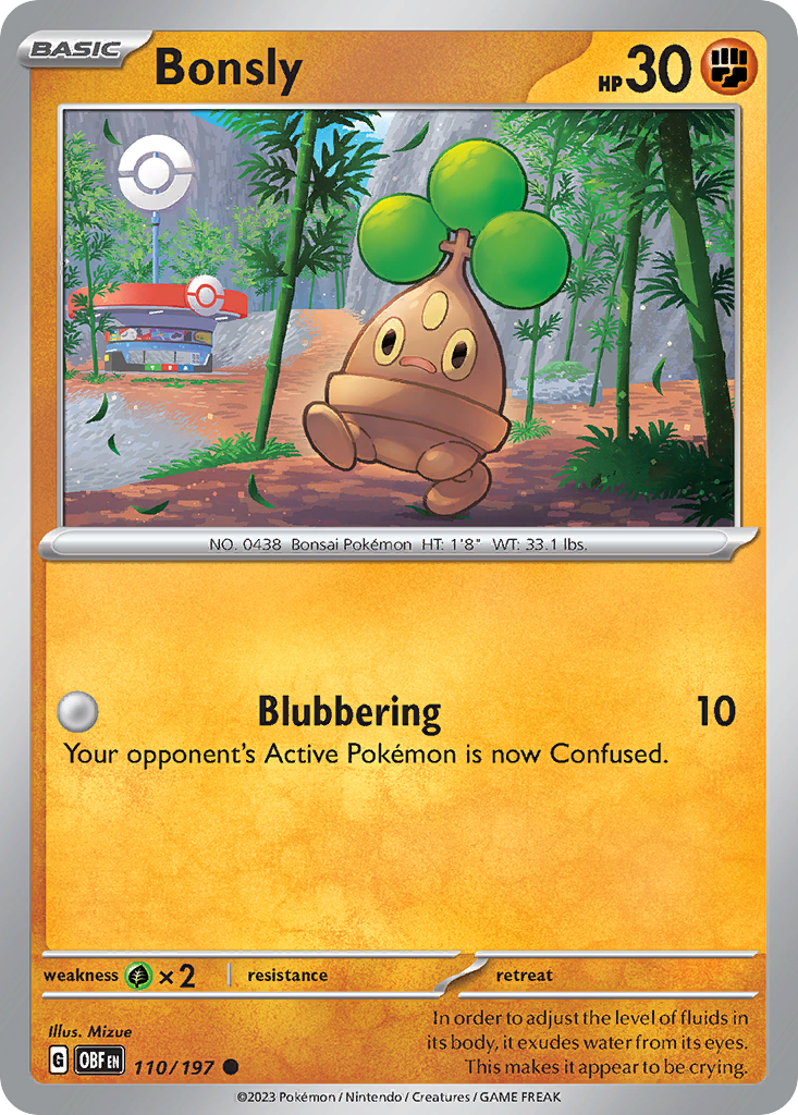 Bonsly - Obsidian Flames 110/197 - Near Mint