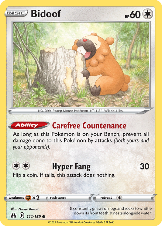 Bidoof - Crown Zenith 111/159 - Near Mint