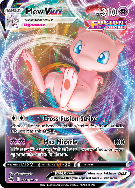 Mew VMAX - Fusion Strike 114/264  (Foil) - Near Mint