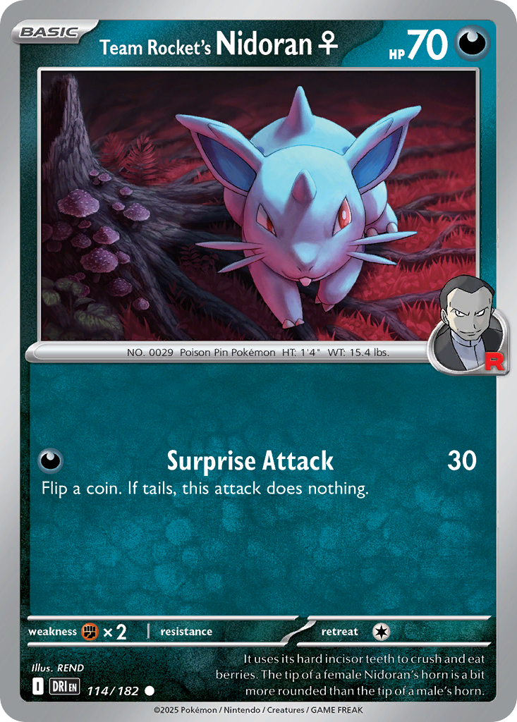 Team Rocket's Nidoran F - Destined Rivals 114/182 (Foil) - Near Mint
