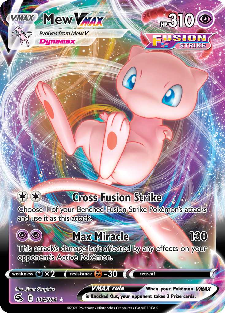 Mew VMAX - Fusion Strike 114/264 (Foil) - Moderately Played