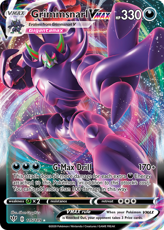 Grimmsnarl VMAX - Darkness Ablaze 115/189 (Foil) - Near Mint
