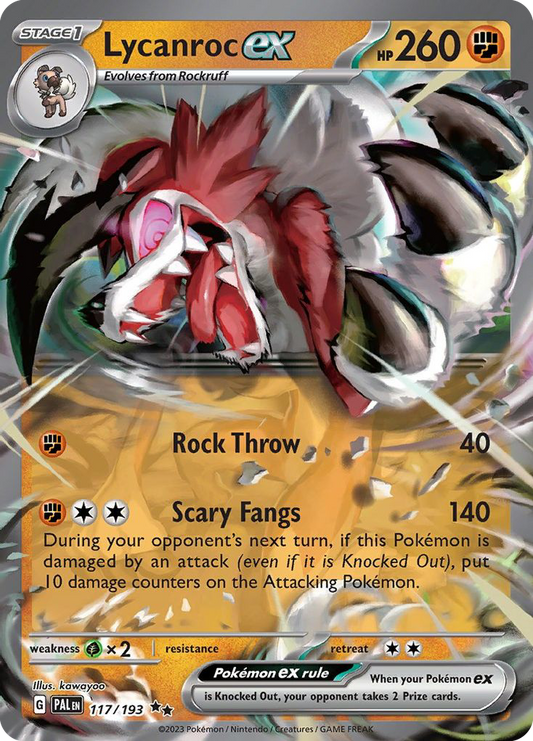 Lycanroc ex - Paldea Evolved 117/193  (Foil) - Near Mint - Ungraded