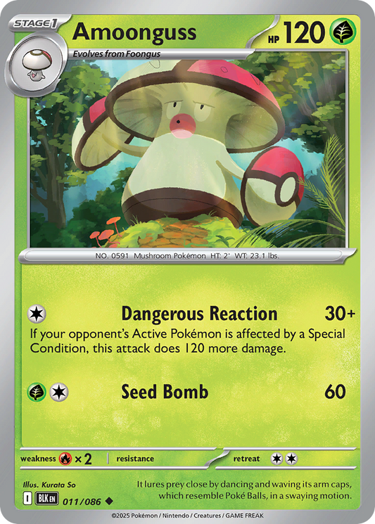 Amoonguss (Poke Ball Pattern) - Black Bolt 011/086 (Foil) - Near Mint