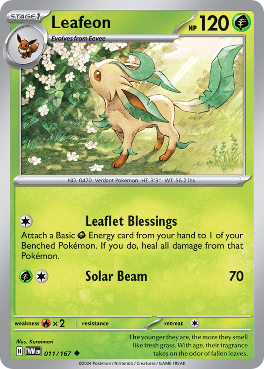 Leafeon - Twilight Masquerade 011/167 (Foil) - Near Mint