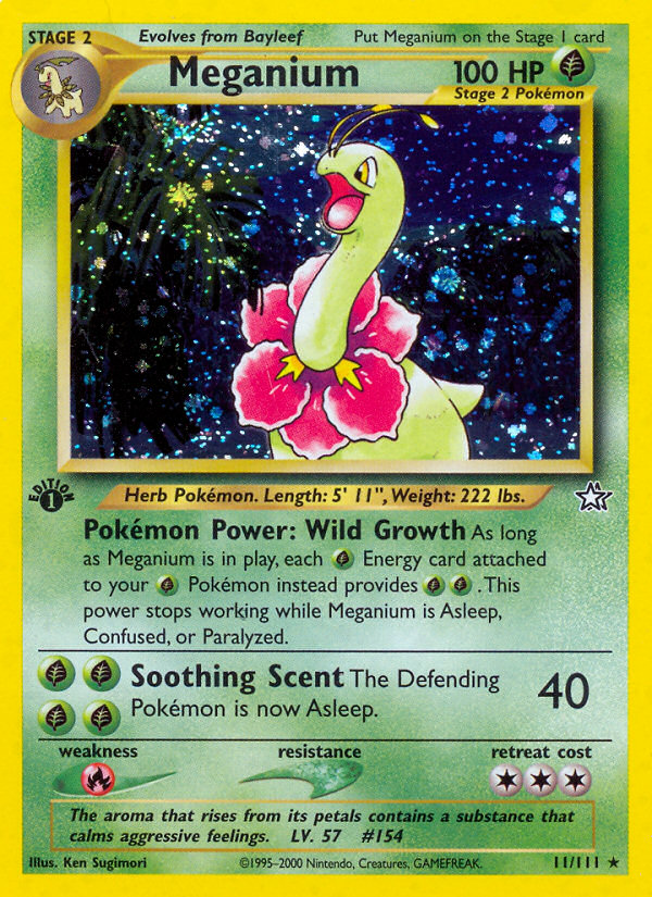 Meganium (11) - Neo Genesis 11 (Foil) (Unlimited) - Moderately Played