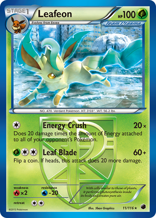 Leafeon (Team Plasma) - Plasma Freeze 11  (Foil) - Lightly Played - Reverse Foil