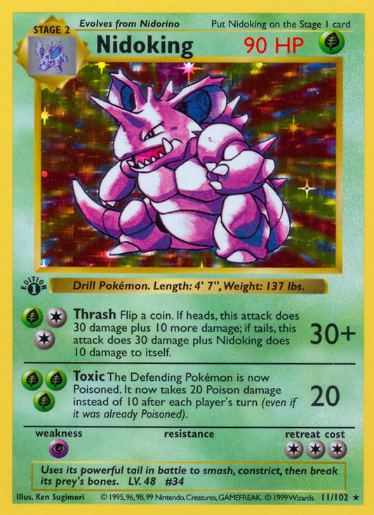Nidoking - Base Set (Unlimited) 11  (Foil) - Damaged