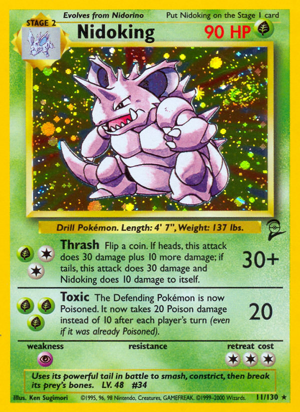 Nidoking - Base Set 2 11 (Foil) - Lightly Played