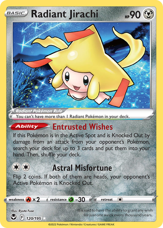 Radiant Jirachi - Silver Tempest 120/195  (Foil) - Near Mint - Ungraded