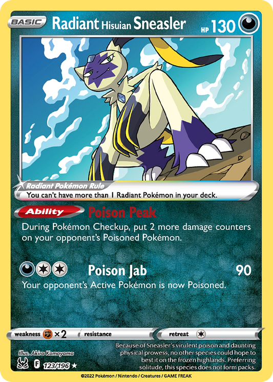 Radiant Hisuian Sneasler - Lost Origin 123/196  (Foil) - Near Mint - Ungraded