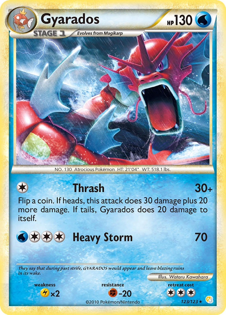 Shining Gyarados - HeartGold SoulSilver 123 (Foil) - Damaged