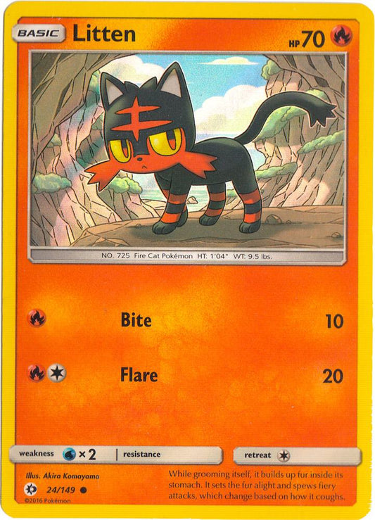 Litten - 24/149 (Water Web Holo) - Miscellaneous Cards & Products 024/149  (Foil) - Lightly Played