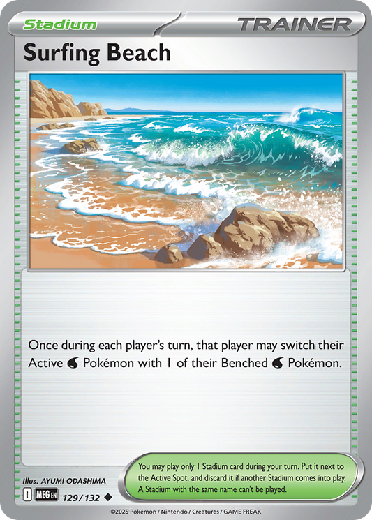 Surfing Beach - Mega Evolution 129/132 - Near Mint