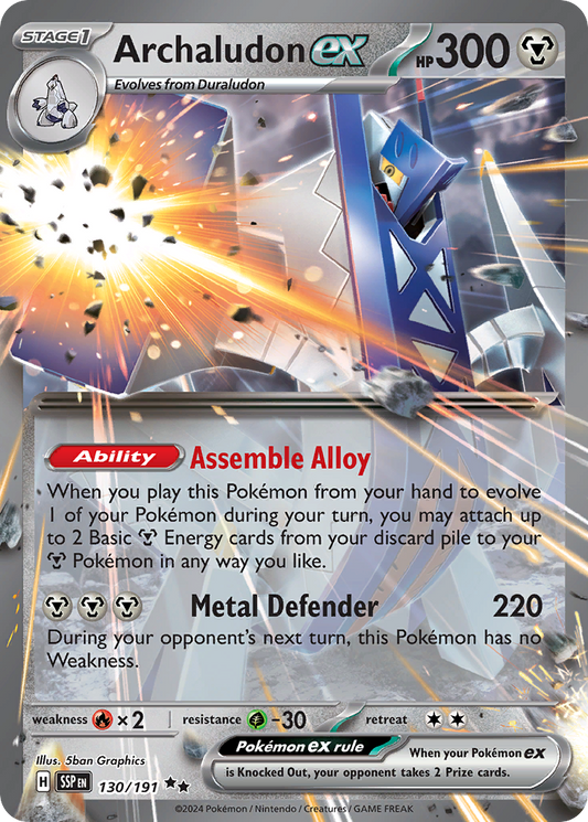 Archaludon ex - Surging Sparks 130/191 (Foil) - Near Mint
