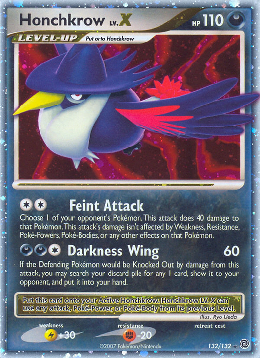 Honchkrow Lv.X - Secret Wonders 132  (Foil) - Lightly Played