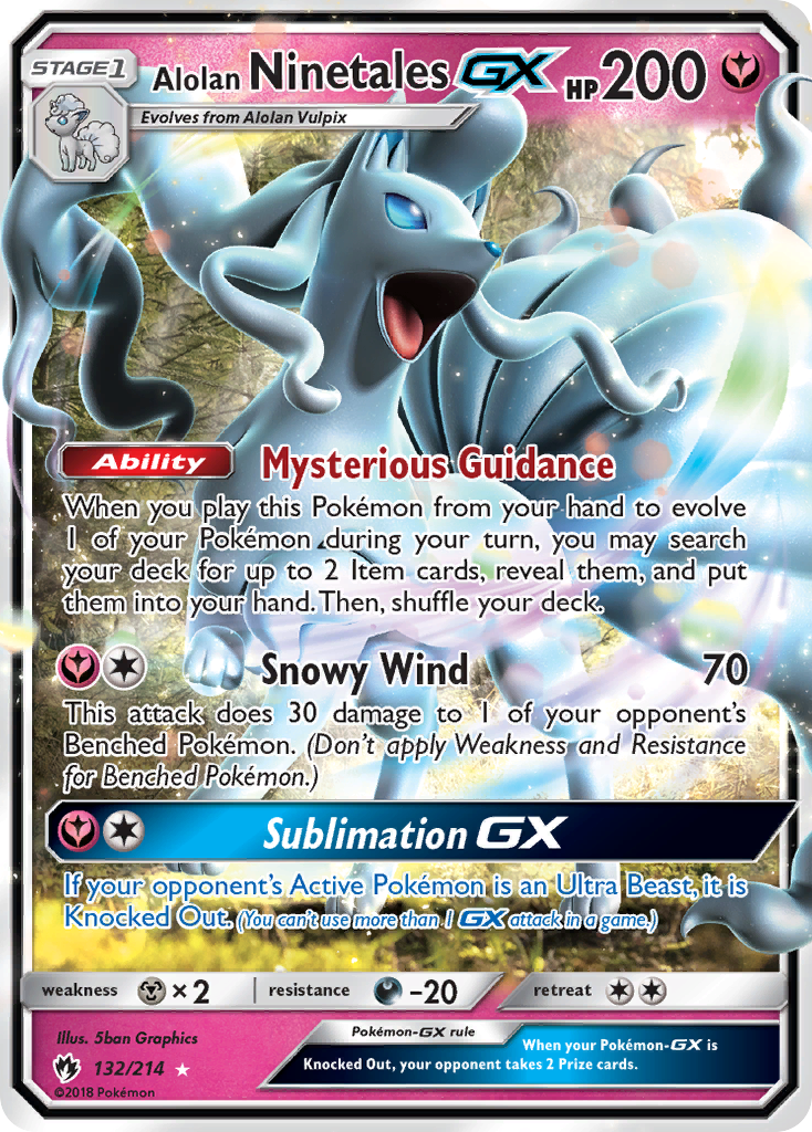 Alolan Ninetales GX - Lost Thunder 132 (Foil) - Near Mint