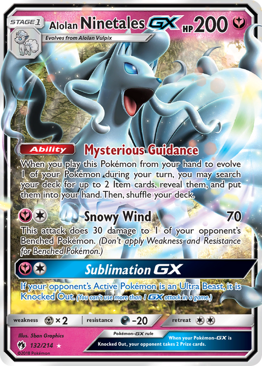 Alolan Ninetales GX - Lost Thunder 132 (Foil) - Near Mint
