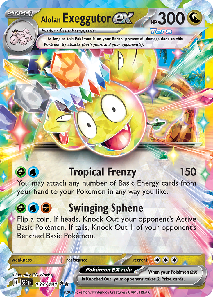 Alolan Exeggutor ex - Surging Sparks 133/191 (Foil) - Near Mint
