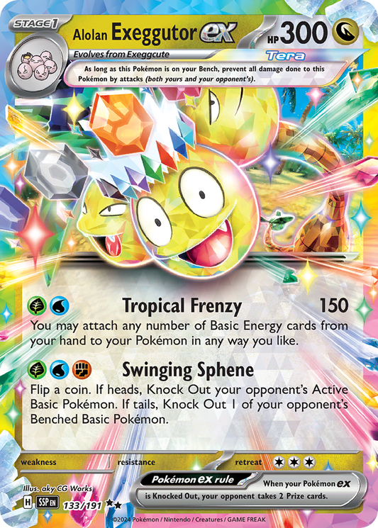 Alolan Exeggutor ex - Surging Sparks 133/191 (Foil) - Near Mint