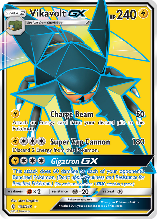 Vikavolt GX (Full Art) - Guardians Rising 134/145  (Foil) - Near Mint
