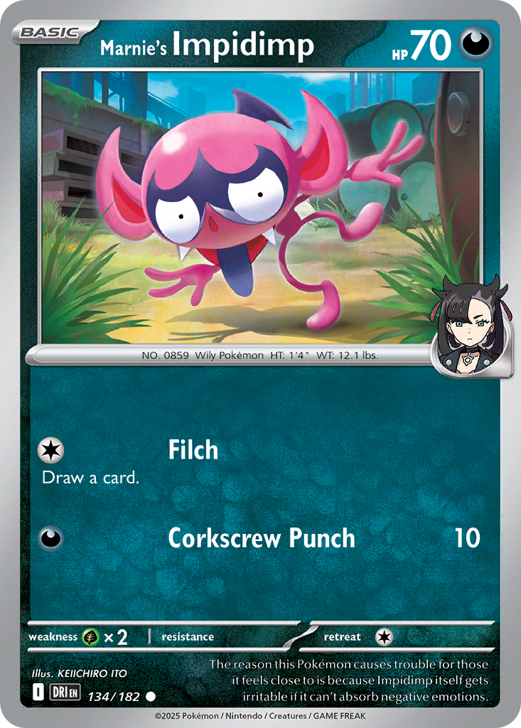 Marnie's Impidimp - Destined Rivals 134/182 (Foil) - Near Mint