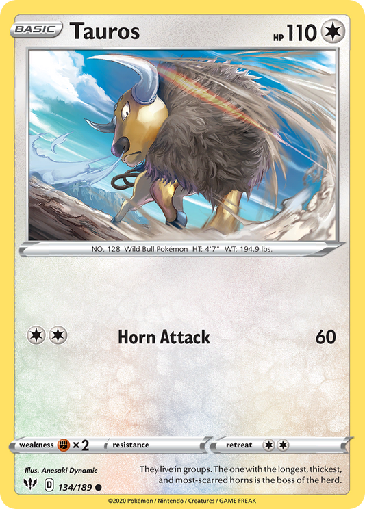 Tauros - Darkness Ablaze 134/189 (Foil) - Near Mint