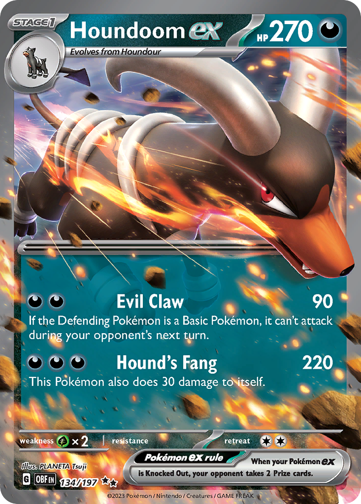 Houndoom ex - Obsidian Flames 134/197 (Foil) - Near Mint