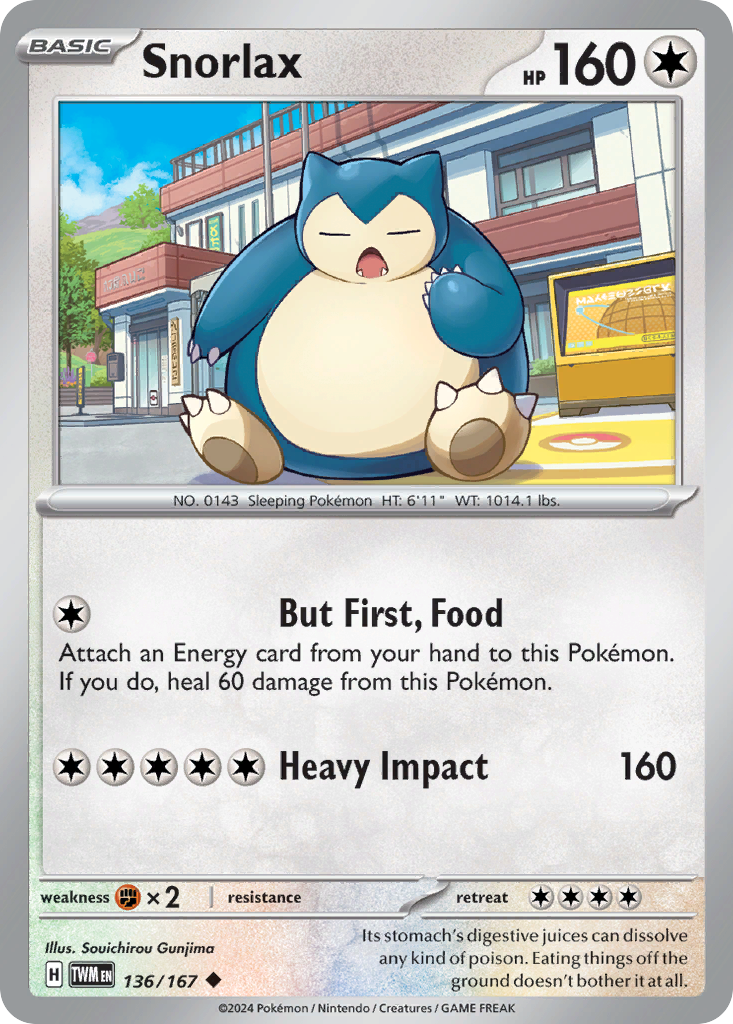 Snorlax - Twilight Masquerade 136/167 - Near Mint
