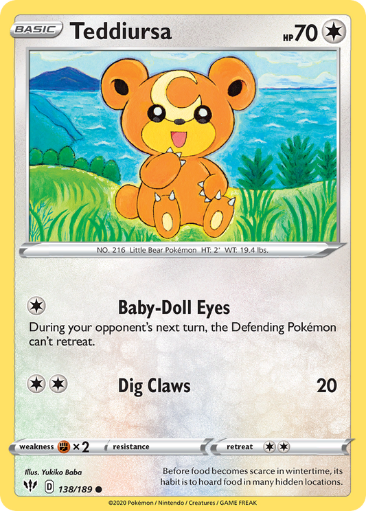Teddiursa - Darkness Ablaze 138/189 (Foil) - Near Mint
