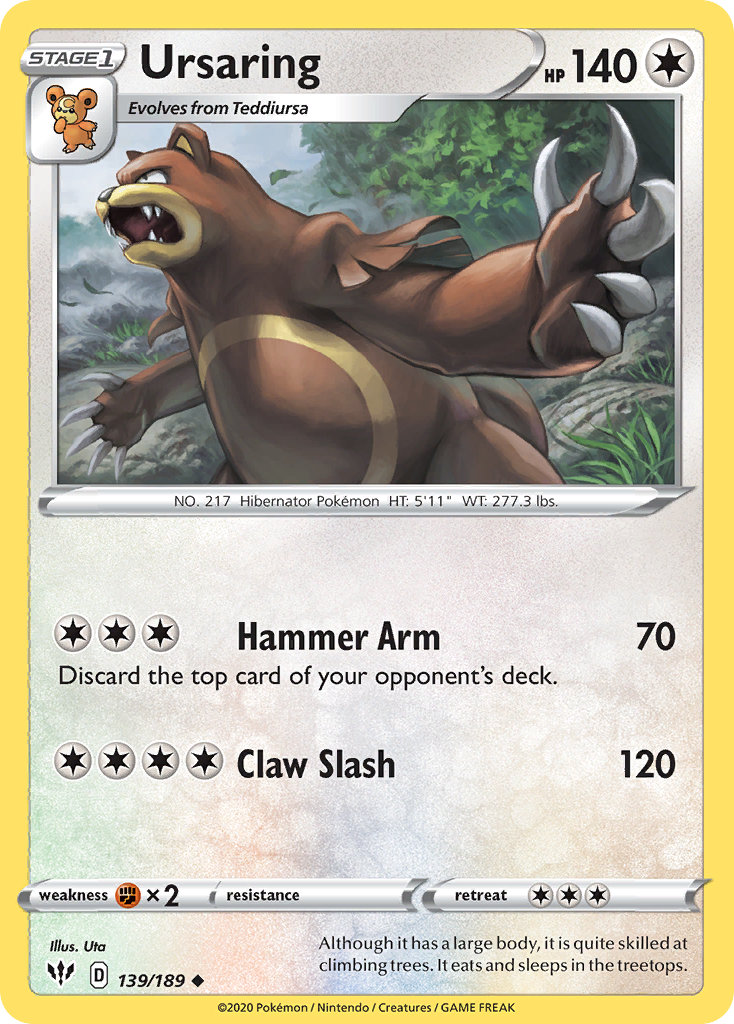 Ursaring - Darkness Ablaze 139/189 (Foil) - Near Mint