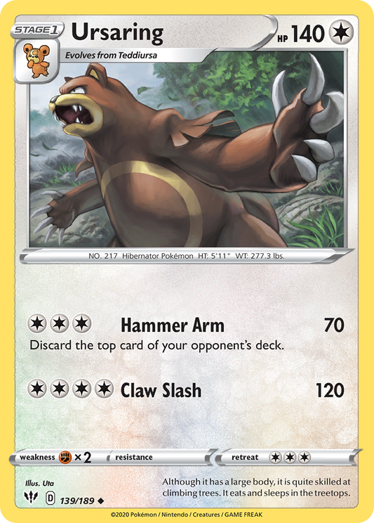 Ursaring - Darkness Ablaze 139/189 (Foil) - Near Mint