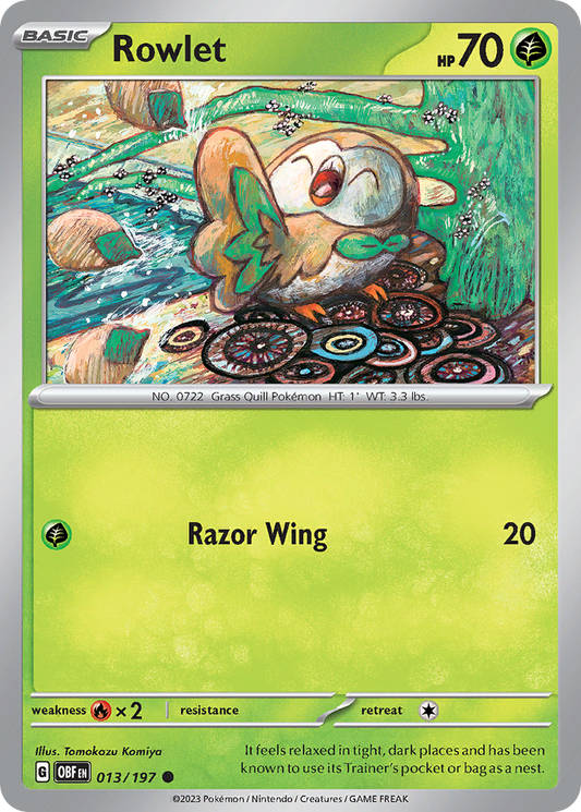 Rowlet - Obsidian Flames 013/197 - Near Mint