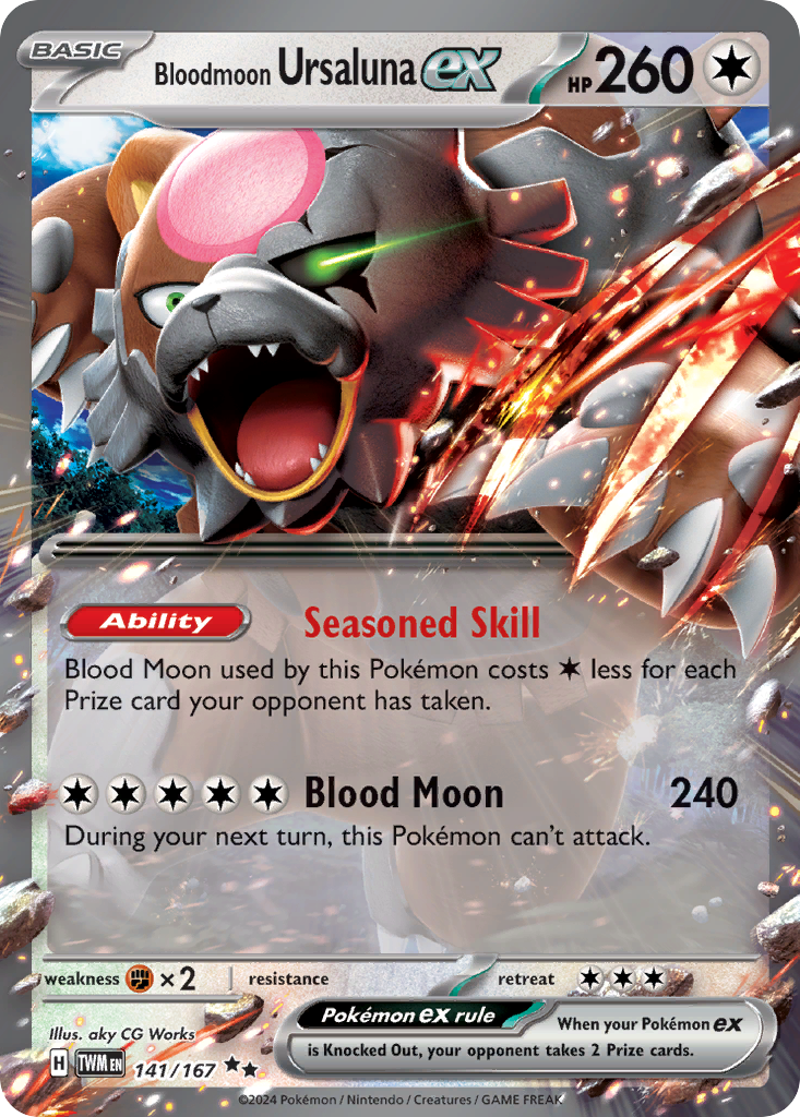 Bloodmoon Ursaluna ex - Prize Pack Series One 141/167 (Foil) - Near Mint