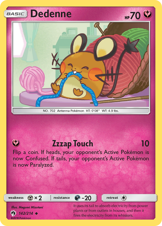 Dedenne (142) - Lost Thunder 142  - Damaged