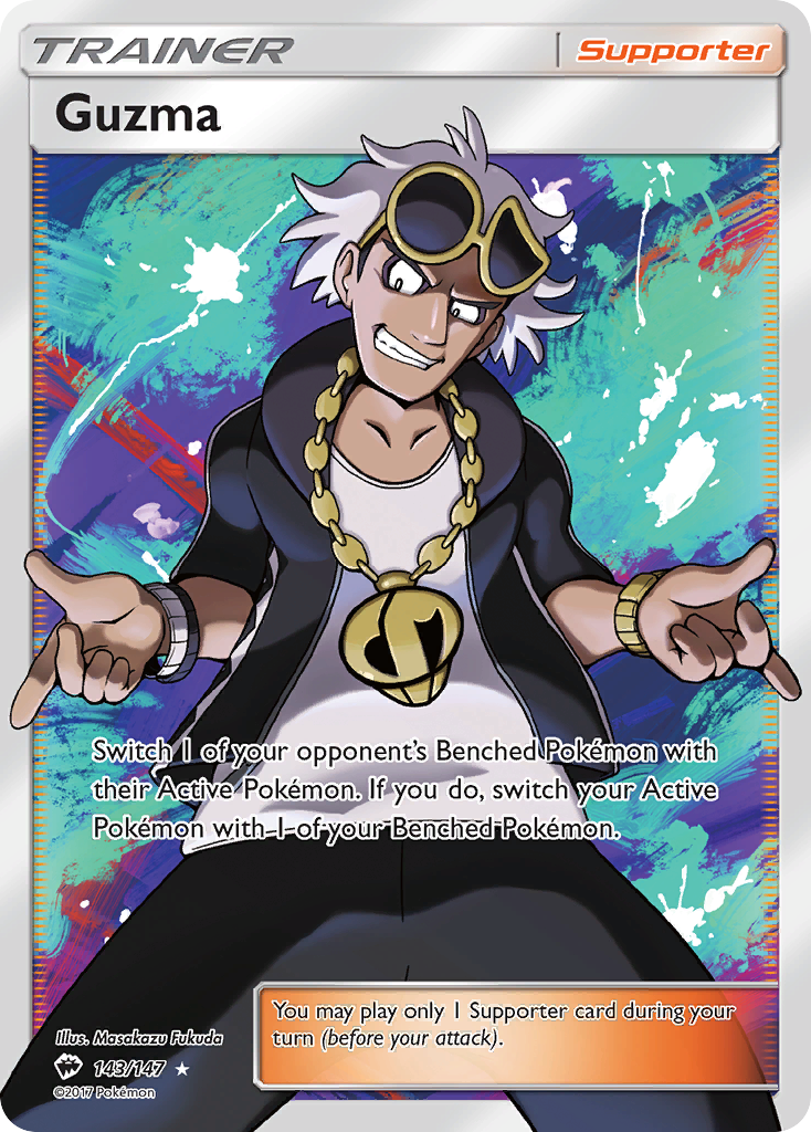 Guzma (Full Art) - Burning Shadows 143/147 (Foil) - Lightly Played