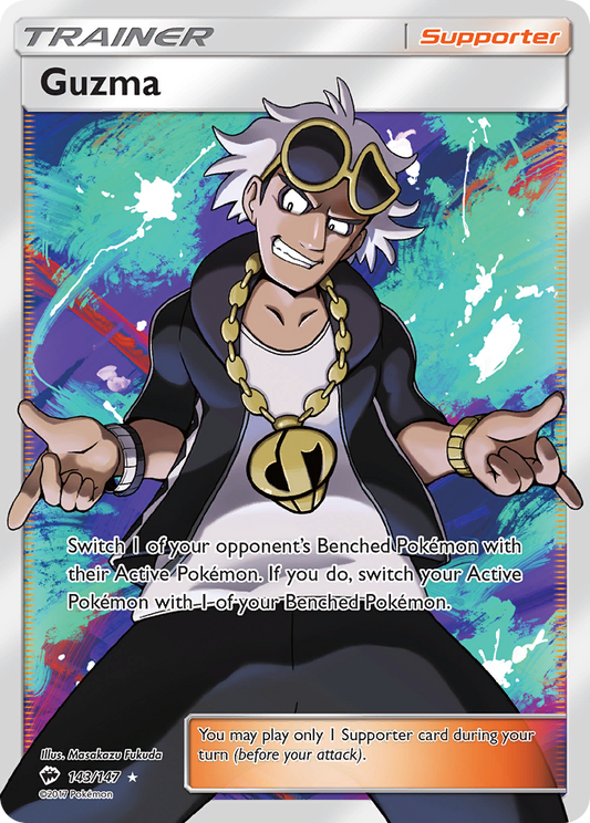 Guzma (Full Art) - Burning Shadows 143/147 (Foil) - Lightly Played