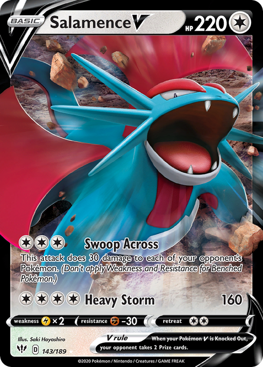 Salamence V - Darkness Ablaze 143/189 (Foil) - Near Mint
