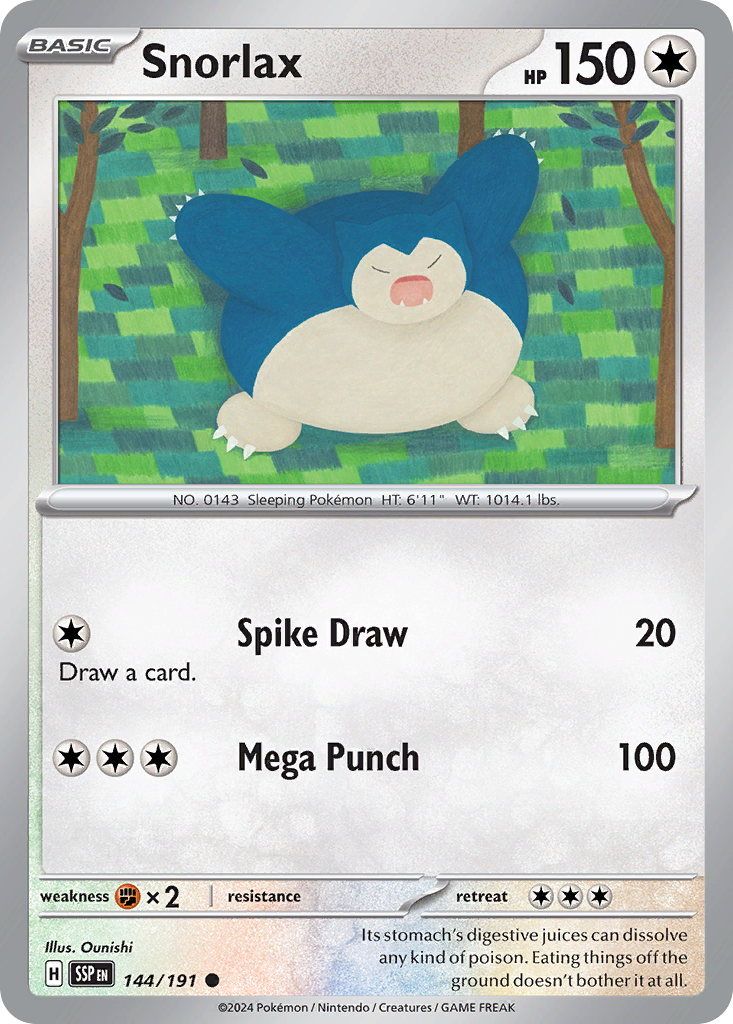 Snorlax - Surging Sparks 144/191 - Near Mint