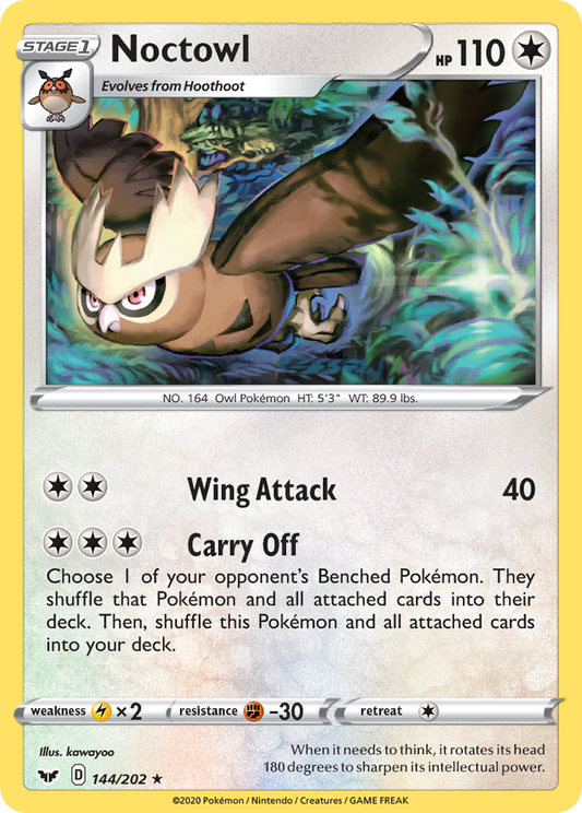 Noctowl - Sword & Shield 144/202  - Near Mint