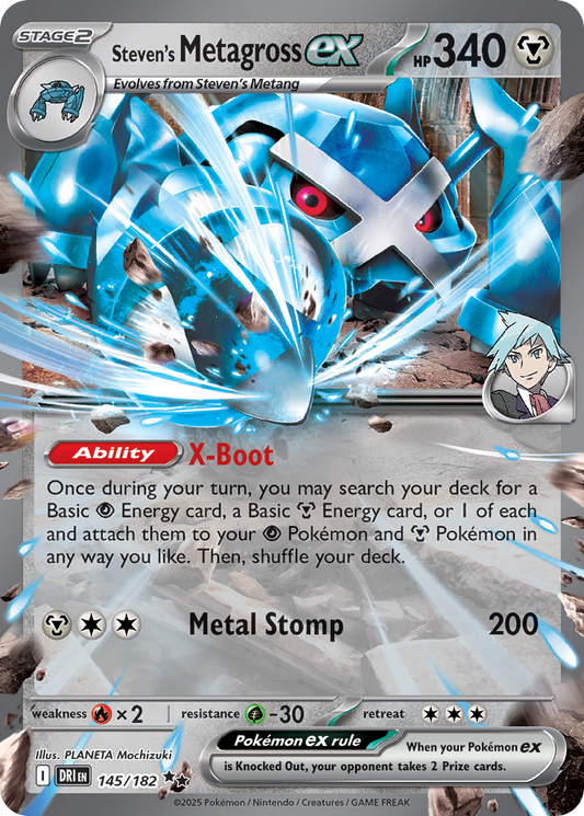 Steven's Metagross ex - Destined Rivals 145/182 (Foil) - Near Mint