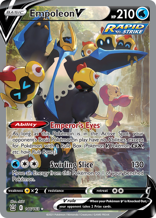 Empoleon V (Alternate Full Art) - Battle Styles 146/163  (Foil) - Near Mint - Ungraded